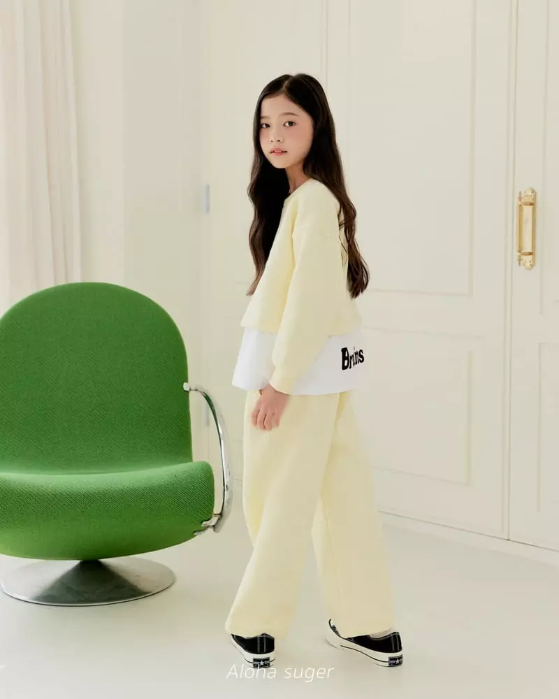 Aloha Suger - Korean Junior Fashion - #childofig - Bear Layered Top Bottom Set - 3