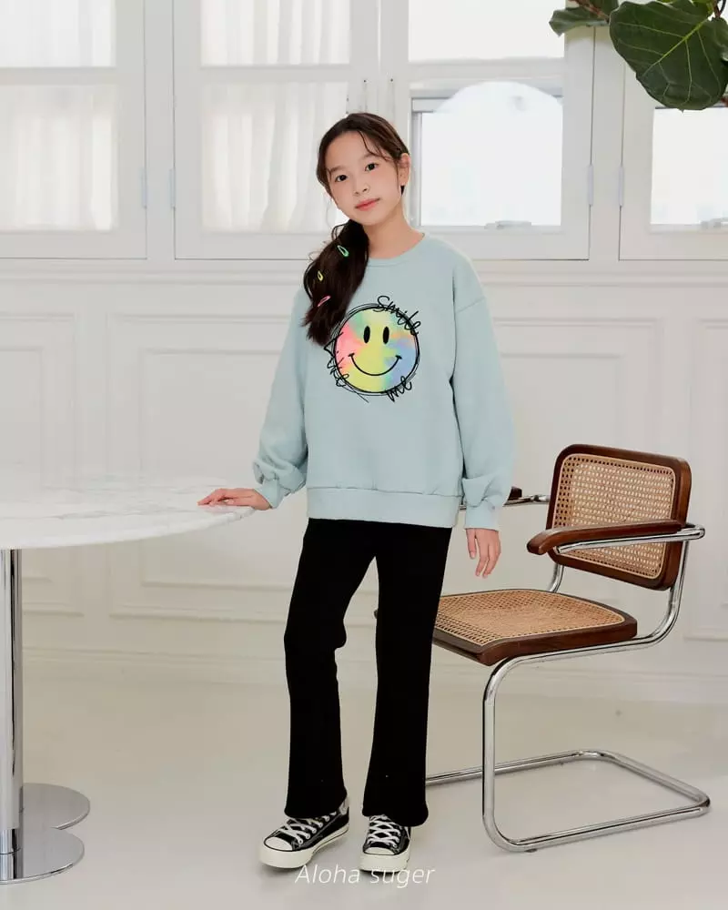 Aloha Suger - Korean Junior Fashion - #childrensboutique - Smile Patch Sweatshirt - 12