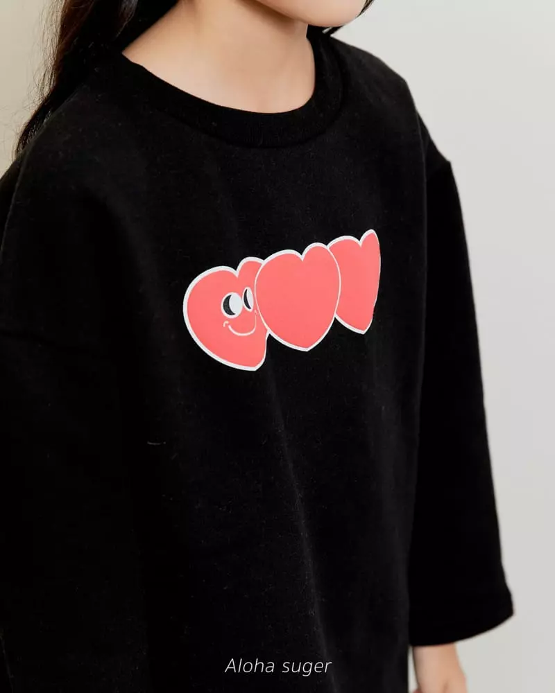 Aloha Suger - Korean Junior Fashion - #childrensboutique - Three Heart Long Tee - 10