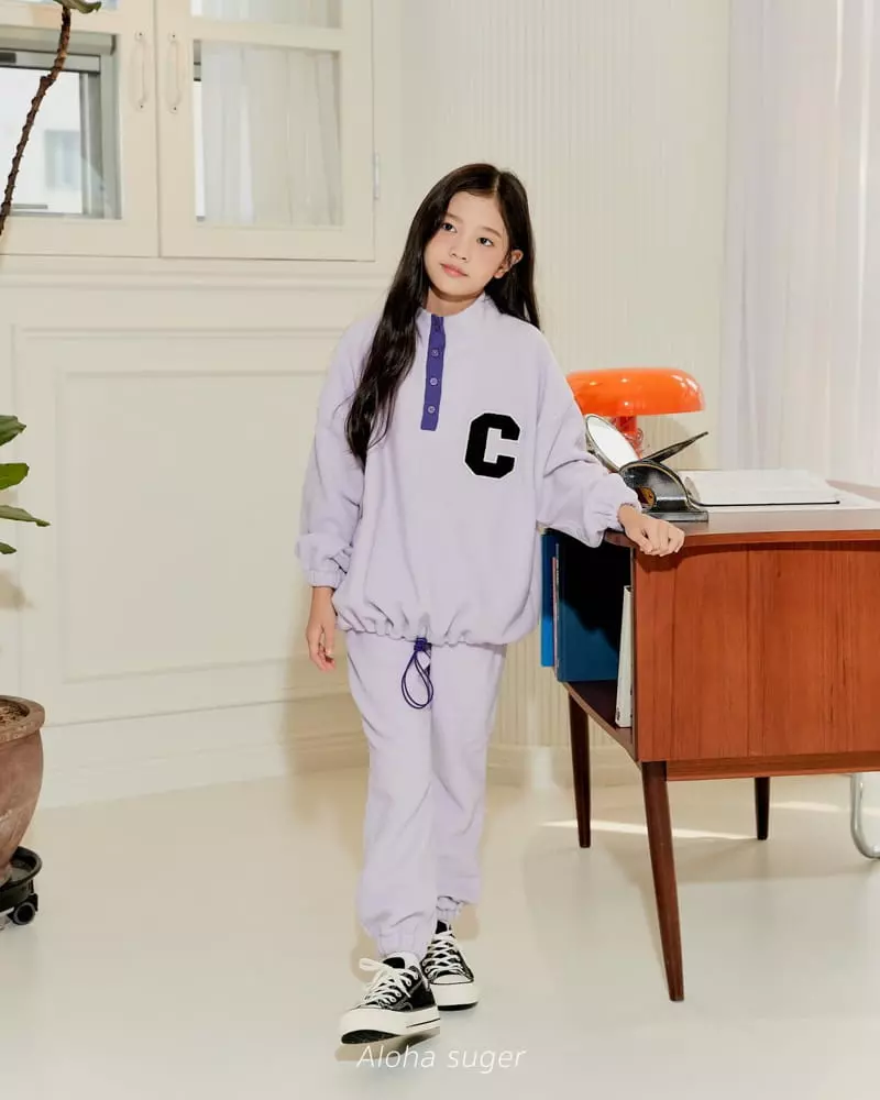 Aloha Suger - Korean Junior Fashion - #childrensboutique - Pola Top Bottom Set - 2