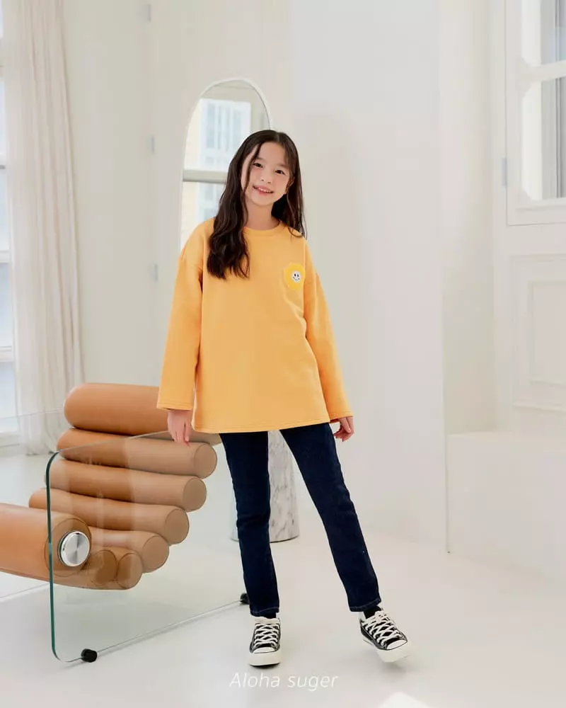 Aloha Suger - Korean Junior Fashion - #childrensboutique - Flower Long Tee