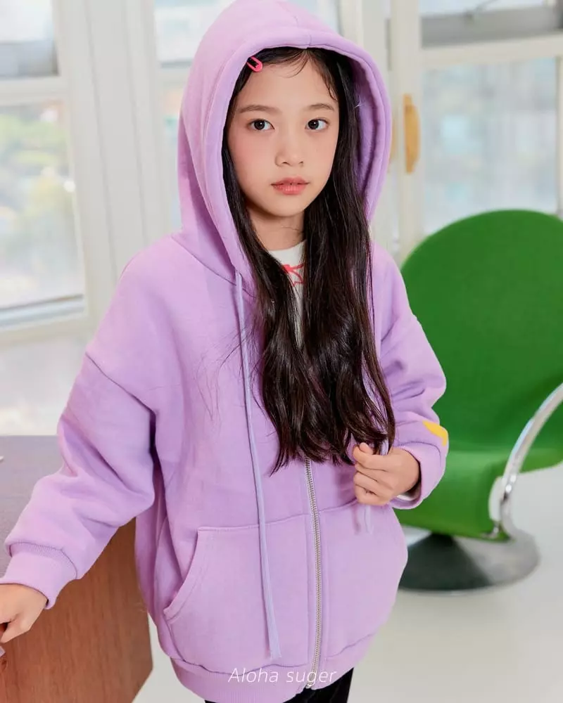 Aloha Suger - Korean Junior Fashion - #childrensboutique - Smile Fleece Hoody Zip-up - 9