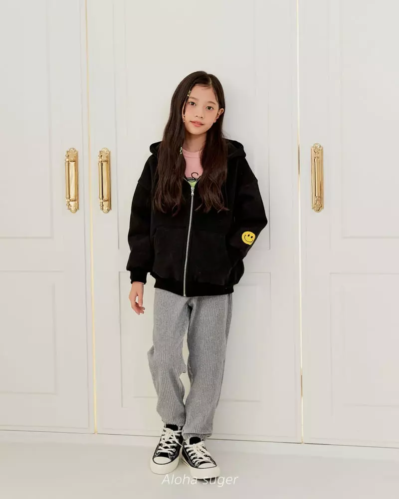 Aloha Suger - Korean Junior Fashion - #designkidswear - Smile Fleece Hoody Zip-up - 10