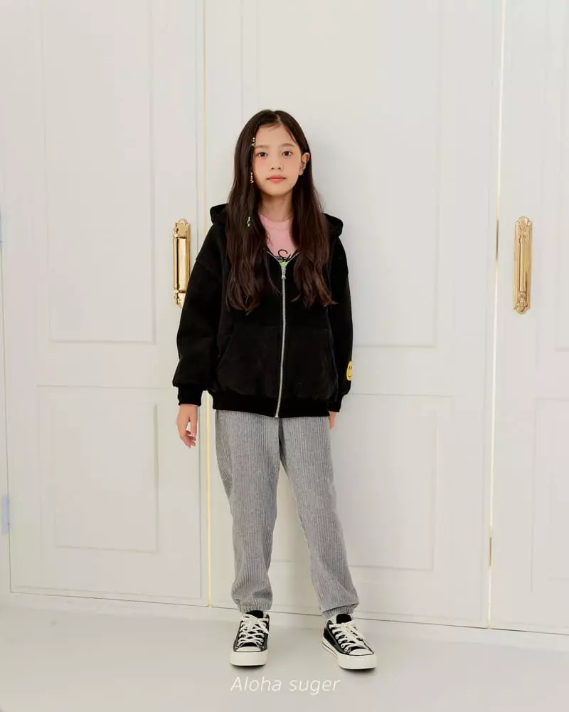 Aloha Suger - Korean Junior Fashion - #discoveringself - Smile Fleece Hoody Zip-up - 11