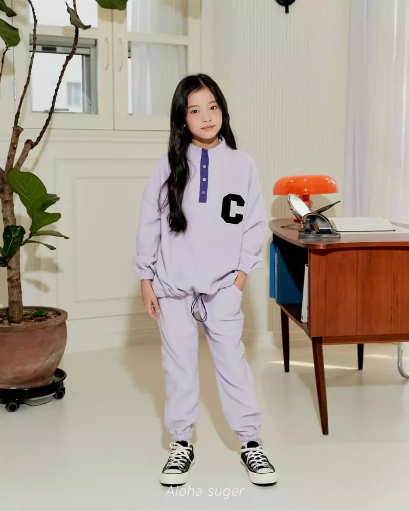 Aloha Suger - Korean Junior Fashion - #fashionkids - Pola Top Bottom Set - 5