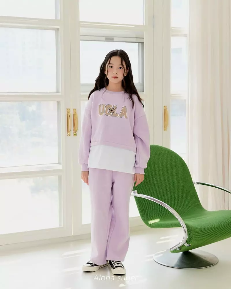 Aloha Suger - Korean Junior Fashion - #kidsshorts - Bear Layered Top Bottom Set - 8