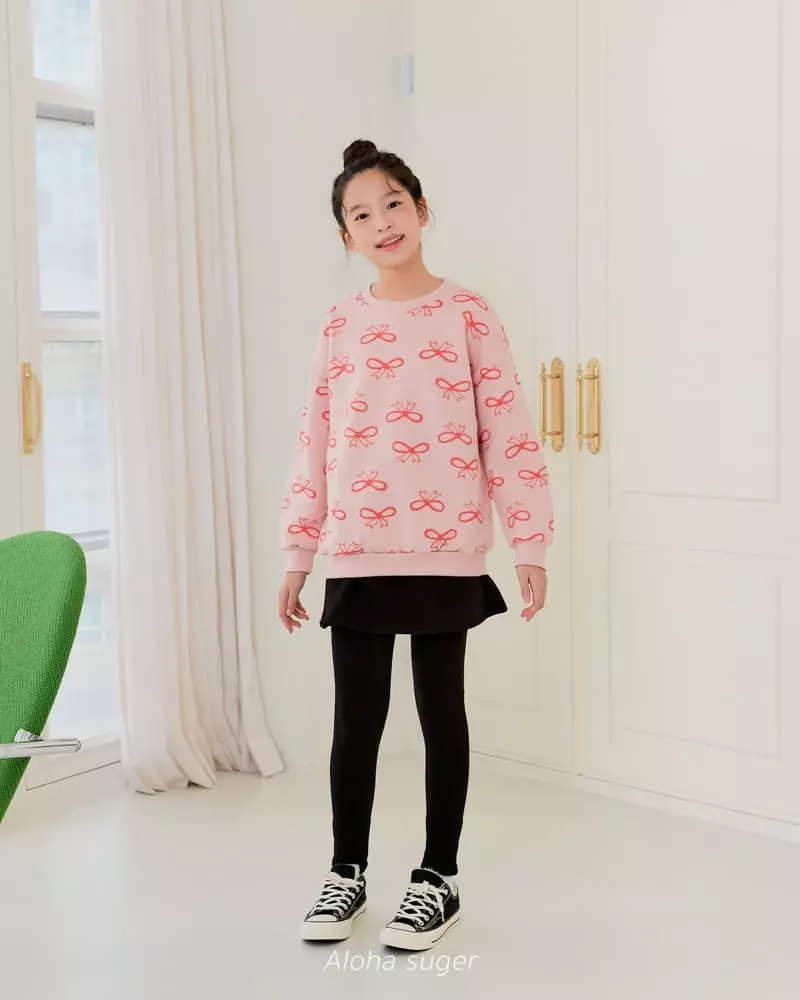 Aloha Suger - Korean Junior Fashion - #kidsshorts - Ribbon Sweatshirt - 3