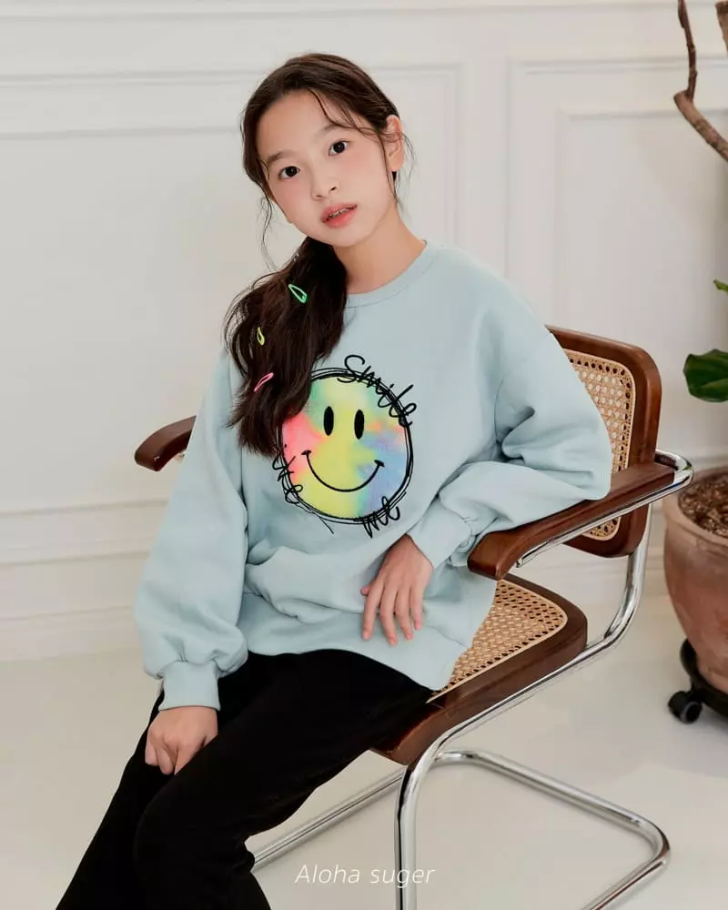 Aloha Suger - Korean Junior Fashion - #kidsstore - Smile Patch Sweatshirt