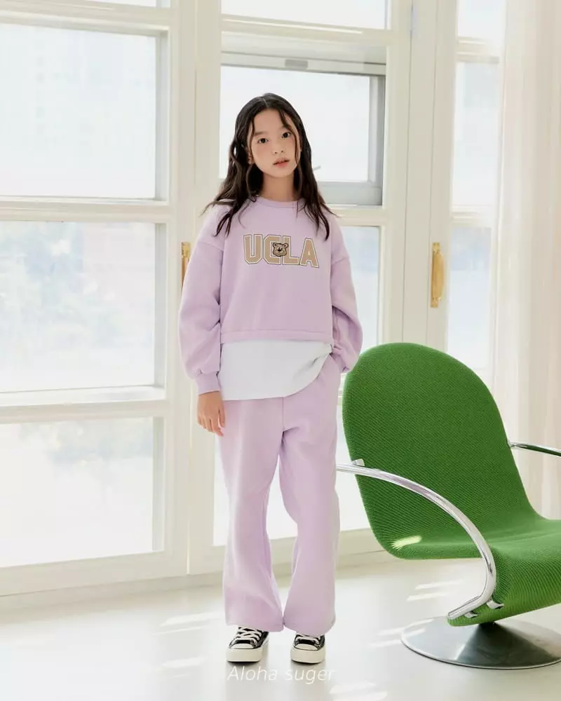 Aloha Suger - Korean Junior Fashion - #kidsstore - Bear Layered Top Bottom Set - 9