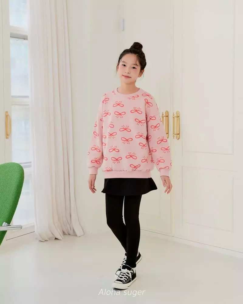 Aloha Suger - Korean Junior Fashion - #kidsshorts - Ribbon Sweatshirt - 4