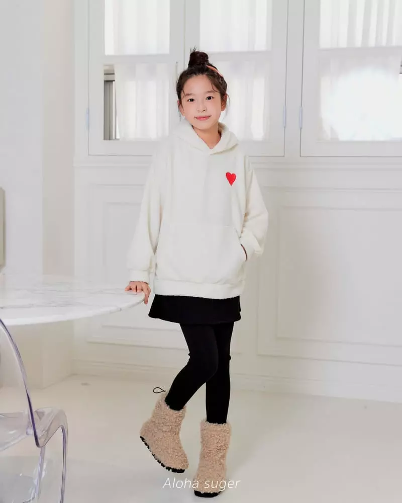 Aloha Suger - Korean Junior Fashion - #kidsstore - Heart Hoody Tee - 3