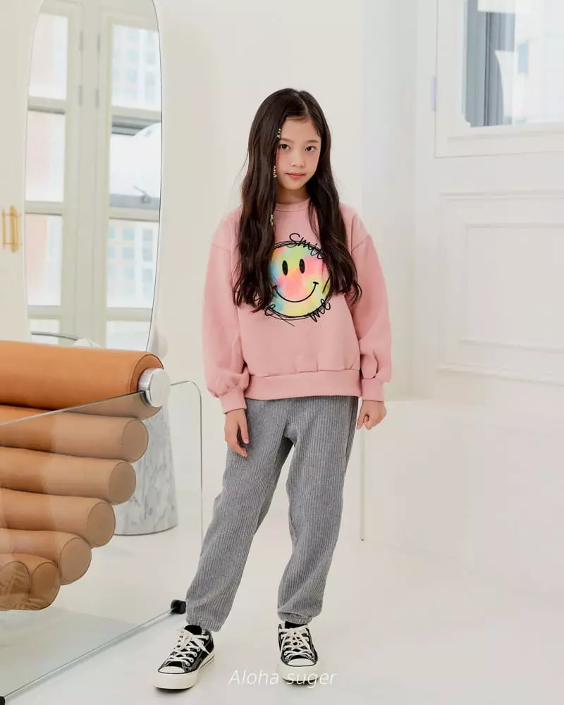 Aloha Suger - Korean Junior Fashion - #Kfashion4kids - Smile Patch Sweatshirt - 4