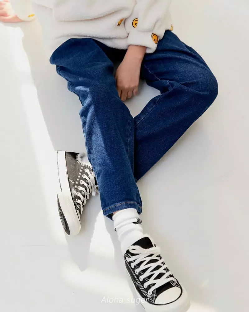Aloha Suger - Korean Junior Fashion - #littlefashionista - Denim Baggy Pants - 7