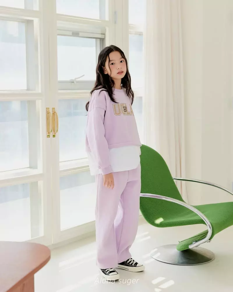 Aloha Suger - Korean Junior Fashion - #littlefashionista - Bear Layered Top Bottom Set - 12