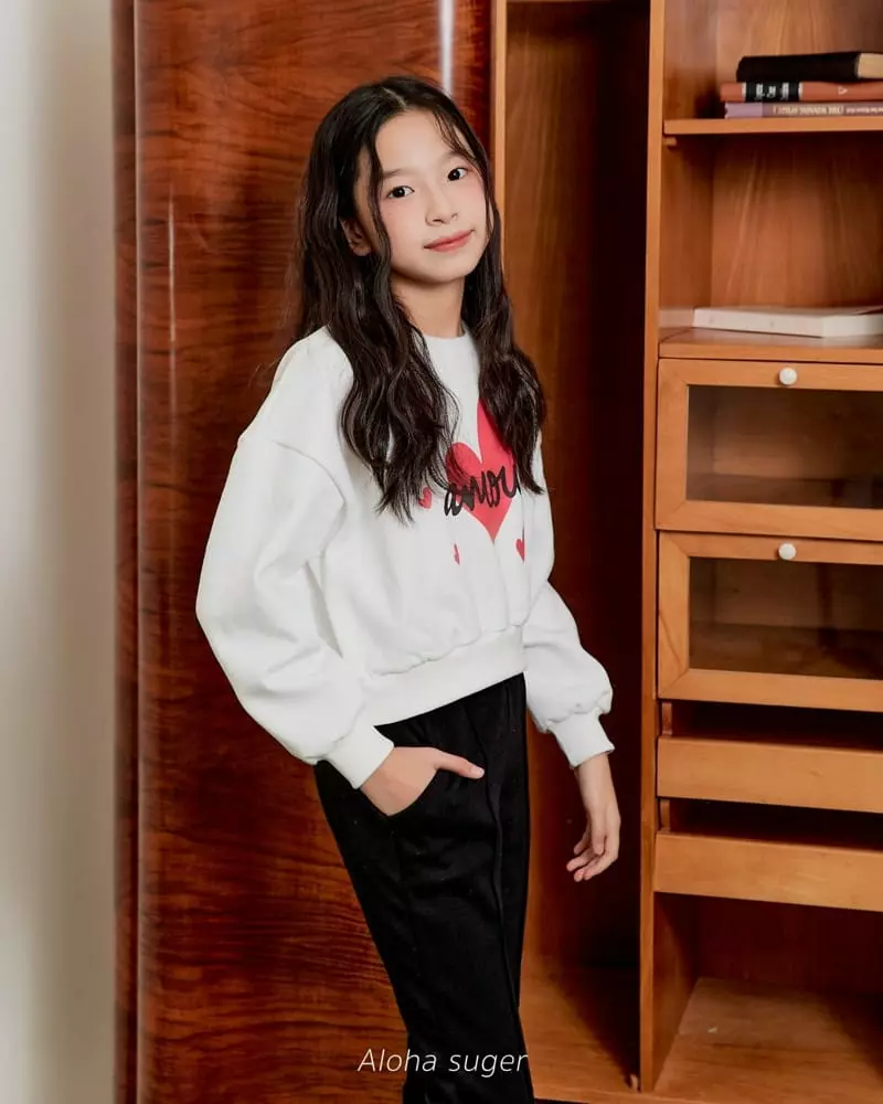 Aloha Suger - Korean Junior Fashion - #magicofchildhood - Heart Crop Sweatshirt - 7