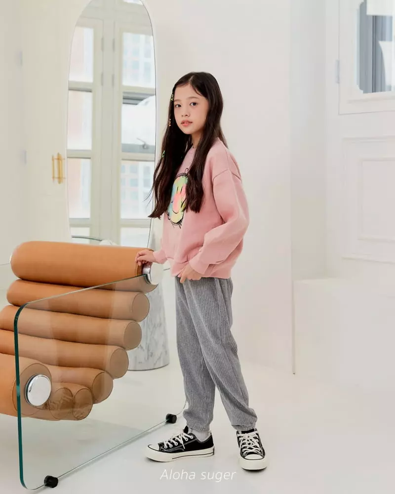 Aloha Suger - Korean Junior Fashion - #magicofchildhood - Smile Patch Sweatshirt - 5