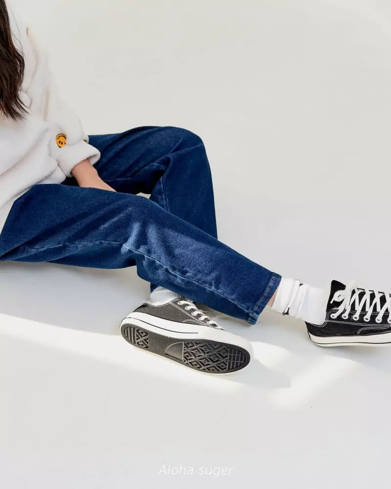 Aloha Suger - Korean Junior Fashion - #magicofchildhood - Denim Baggy Pants - 8