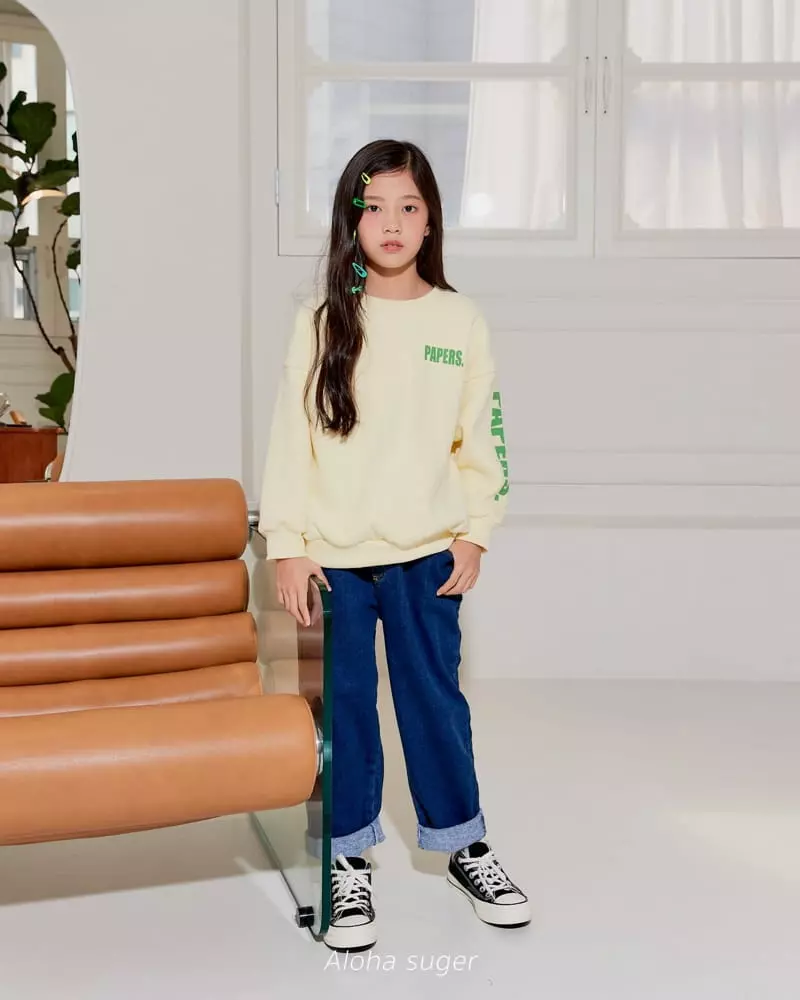 Aloha Suger - Korean Junior Fashion - #minifashionista - Denim Baggy Pants - 9