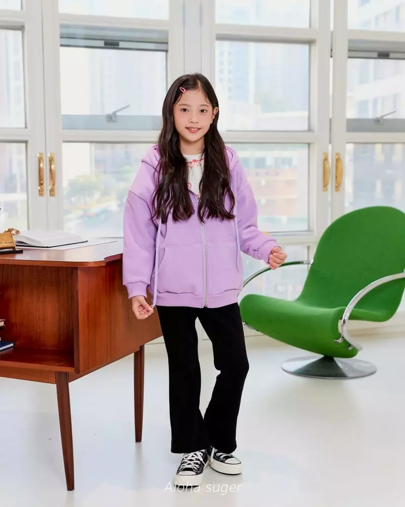 Aloha Suger - Korean Junior Fashion - #minifashionista - Smile Fleece Hoody Zip-up - 3