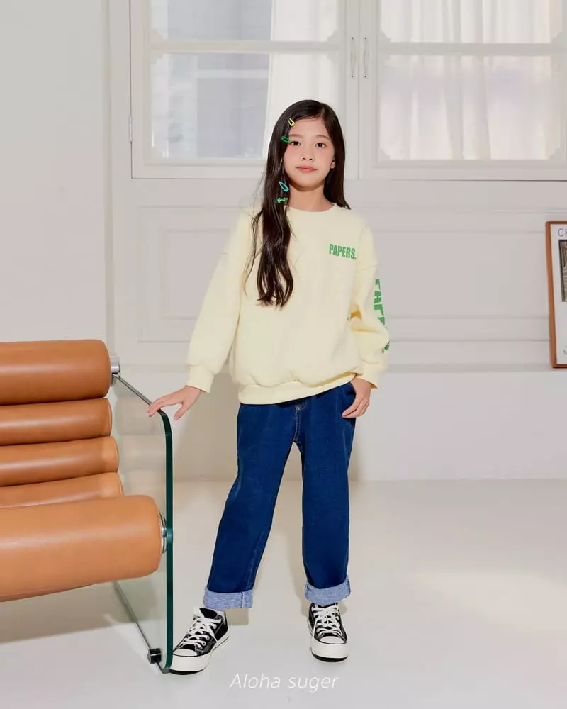 Aloha Suger - Korean Junior Fashion - #prettylittlegirls - Denim Baggy Pants - 10