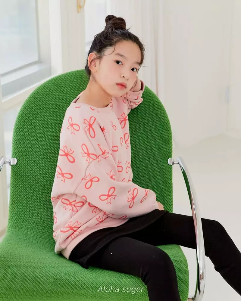 Aloha Suger - Korean Junior Fashion - #prettylittlegirls - Ribbon Sweatshirt - 10