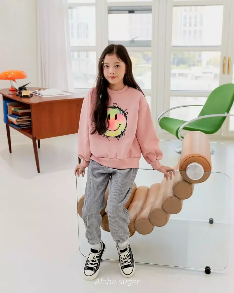 Aloha Suger - Korean Junior Fashion - #todddlerfashion - Smile Patch Sweatshirt - 8