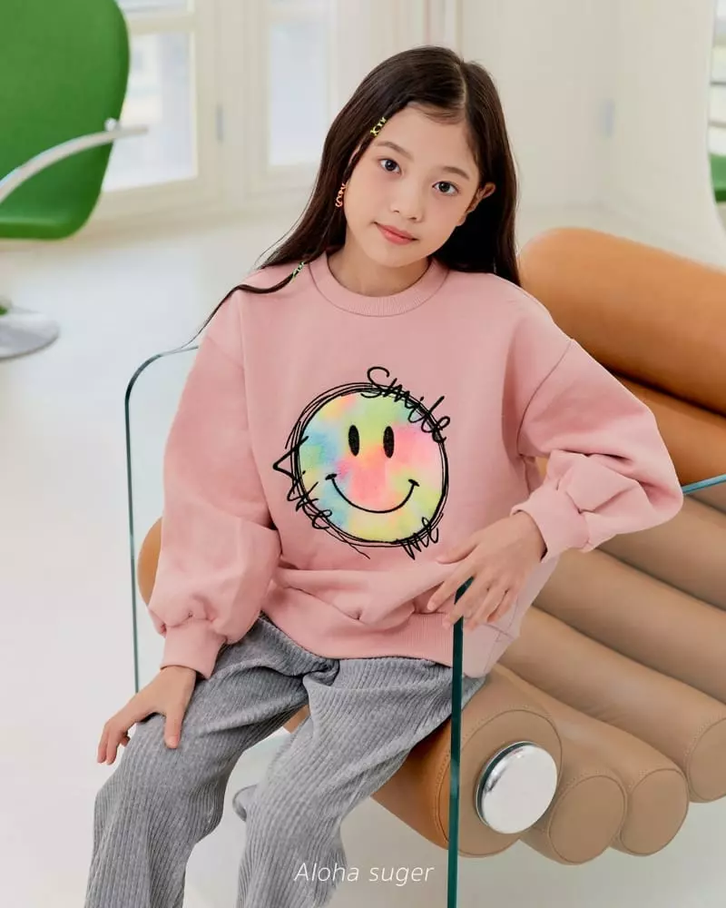 Aloha Suger - Korean Junior Fashion - #toddlerclothing - Smile Patch Sweatshirt - 9
