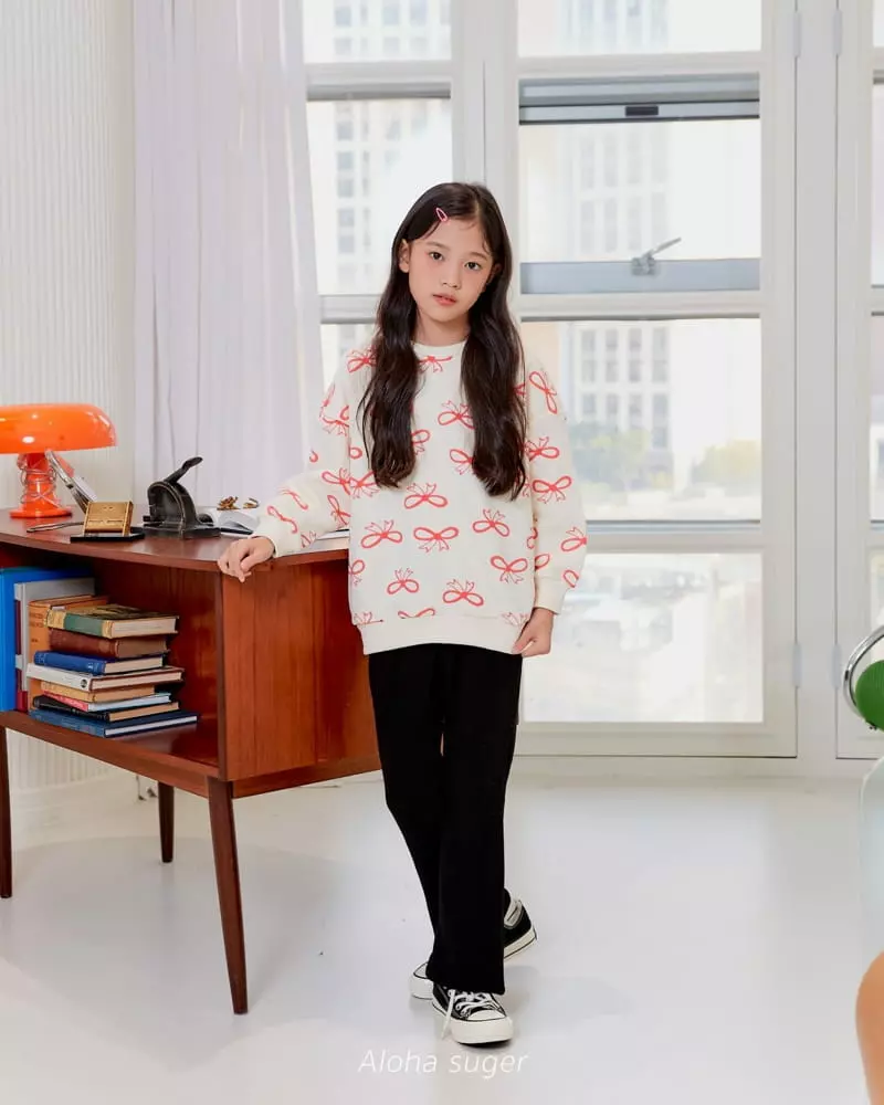 Aloha Suger - Korean Junior Fashion - #toddlerclothing - Ribbon Sweatshirt - 12