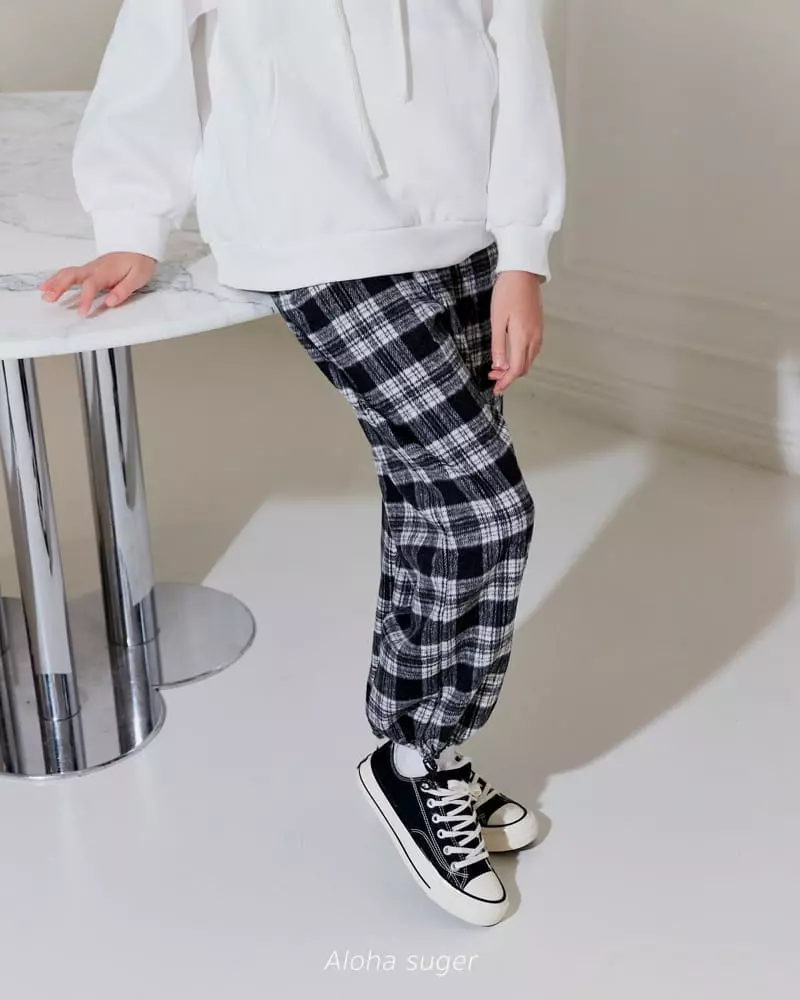 Aloha Suger - Korean Junior Fashion - #toddlerclothing - Check String Pants - 10