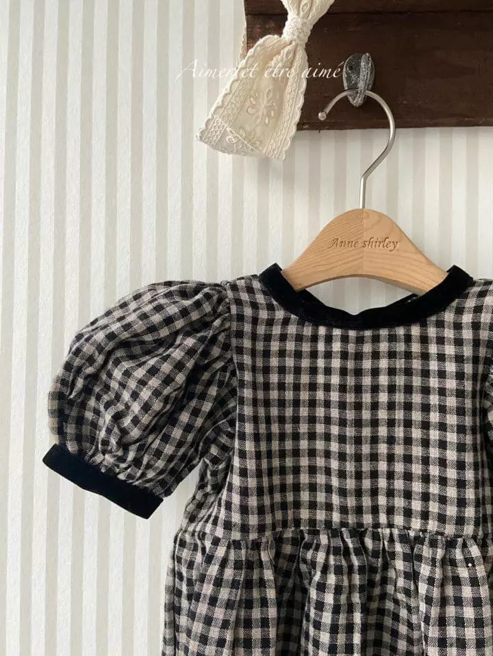 Anne Shirley - Korean Baby Fashion - #babygirlfashion - Rosa Check Bodysuit - 4