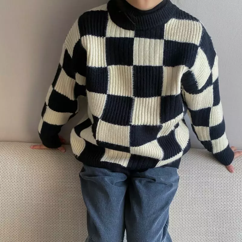 Apfel - Korean Children Fashion - #Kfashion4kids - Chess Knit Tee - 5