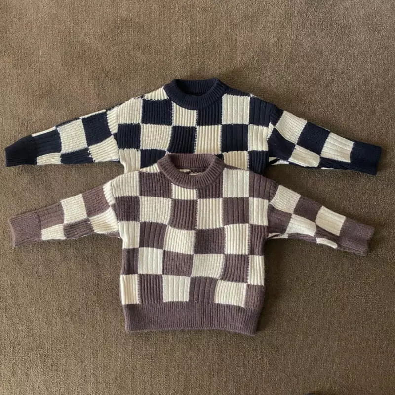 Apfel - Korean Children Fashion - #fashionkids - Chess Knit Tee