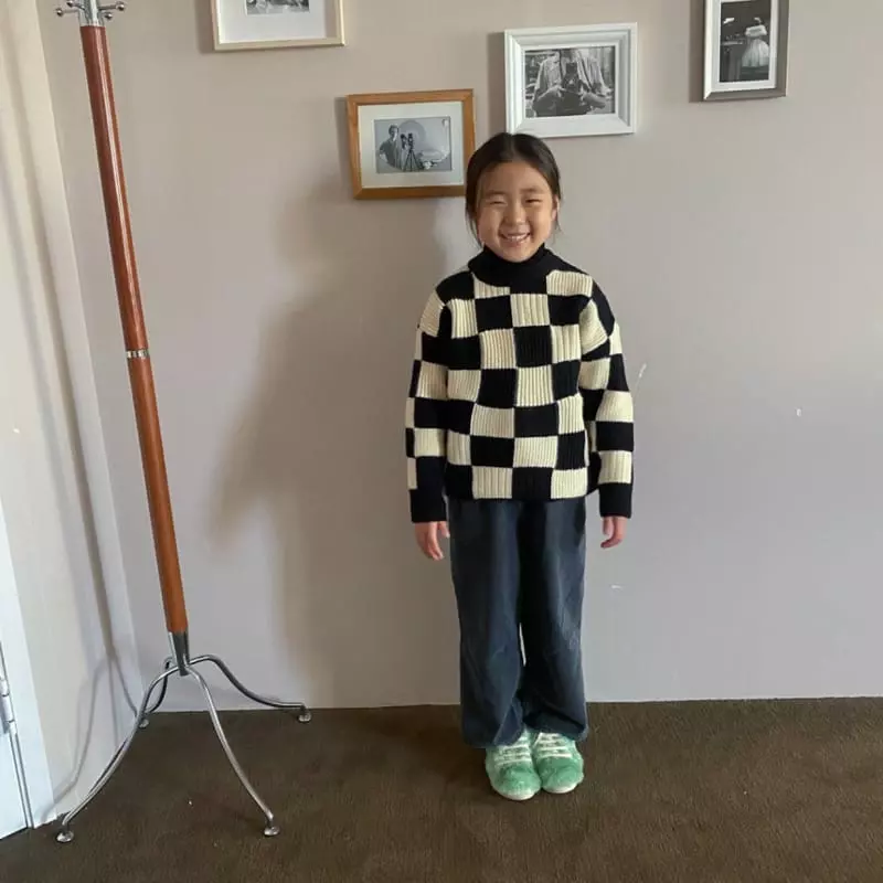 Apfel - Korean Children Fashion - #kidsstore - Chess Knit Tee - 3
