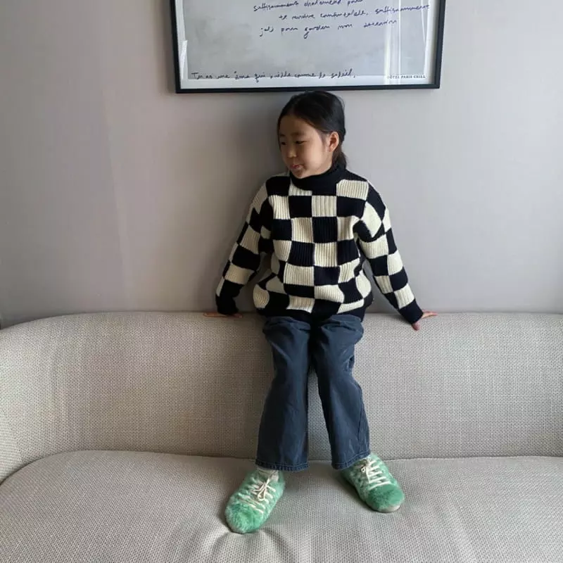 Apfel - Korean Children Fashion - #littlefashionista - Chess Knit Tee - 6