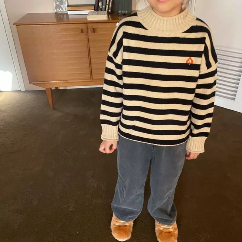 Apfel - Korean Children Fashion - #magicofchildhood - Well Half Turtleneck Knit Tee - 10