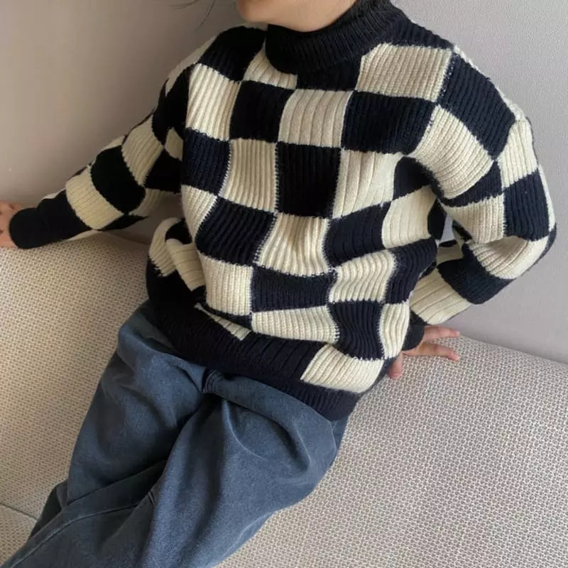 Apfel - Korean Children Fashion - #magicofchildhood - Chess Knit Tee - 7