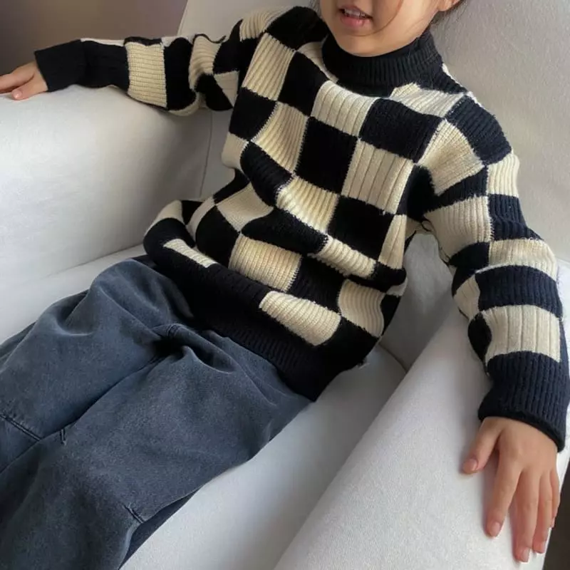Apfel - Korean Children Fashion - #prettylittlegirls - Chess Knit Tee - 9