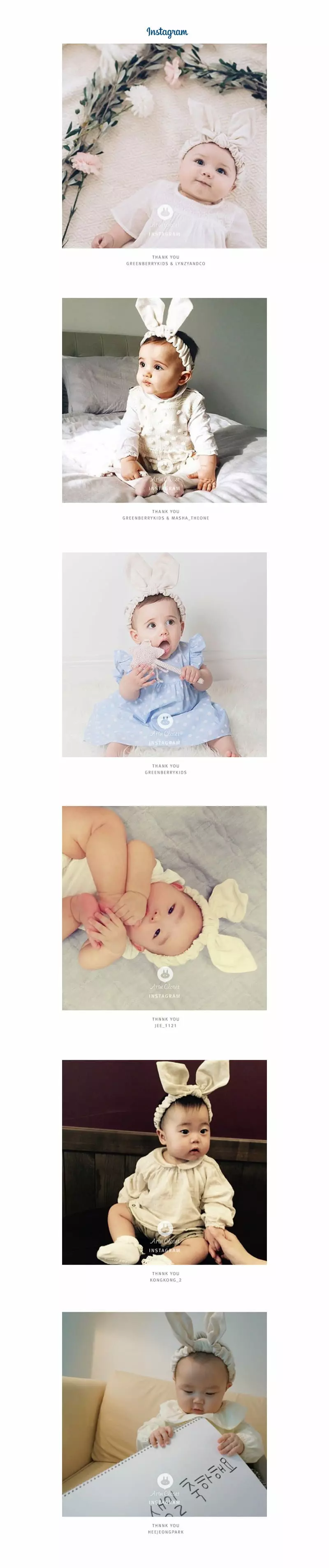 Arim Closet - Korean Baby Fashion - #babylifestyle - Cream Bunny Hairband - 7
