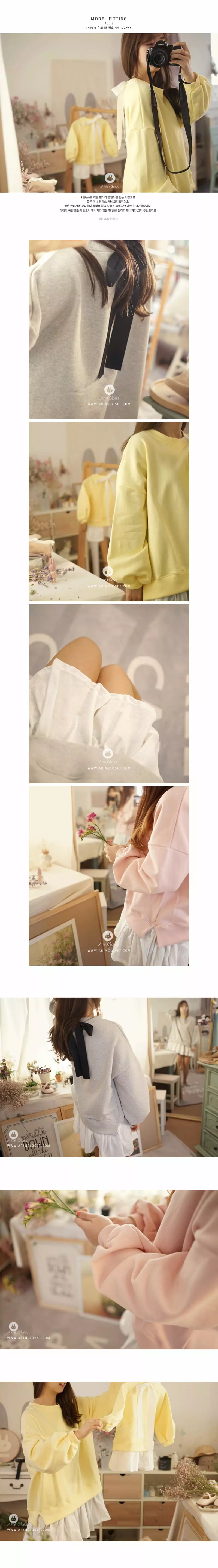 Arim Closet - Korean Women Fashion - #momslook - Mom Ribbon Sweatshirt - 3