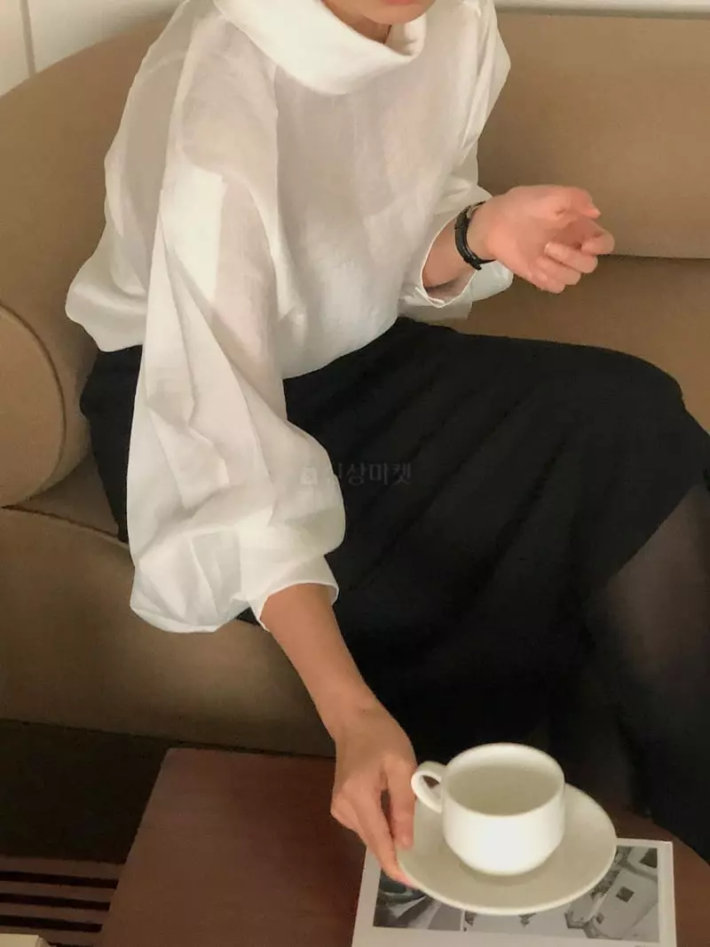 Atthismoment - Korean Women Fashion - #momslook - High Neck Blouse - 12