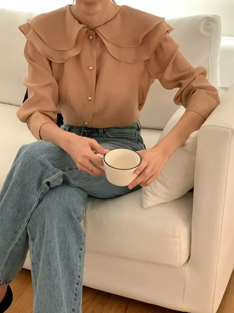 Atthismoment - Korean Women Fashion - #momslook - Two Collar Blouse