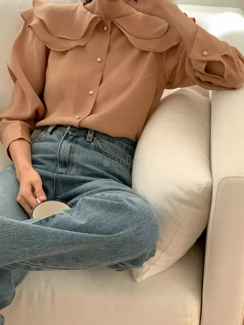 Atthismoment - Korean Women Fashion - #momslook - Two Collar Blouse - 11