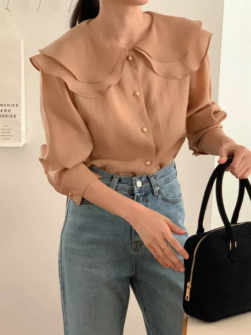 Atthismoment - Korean Women Fashion - #momslook - Two Collar Blouse - 3