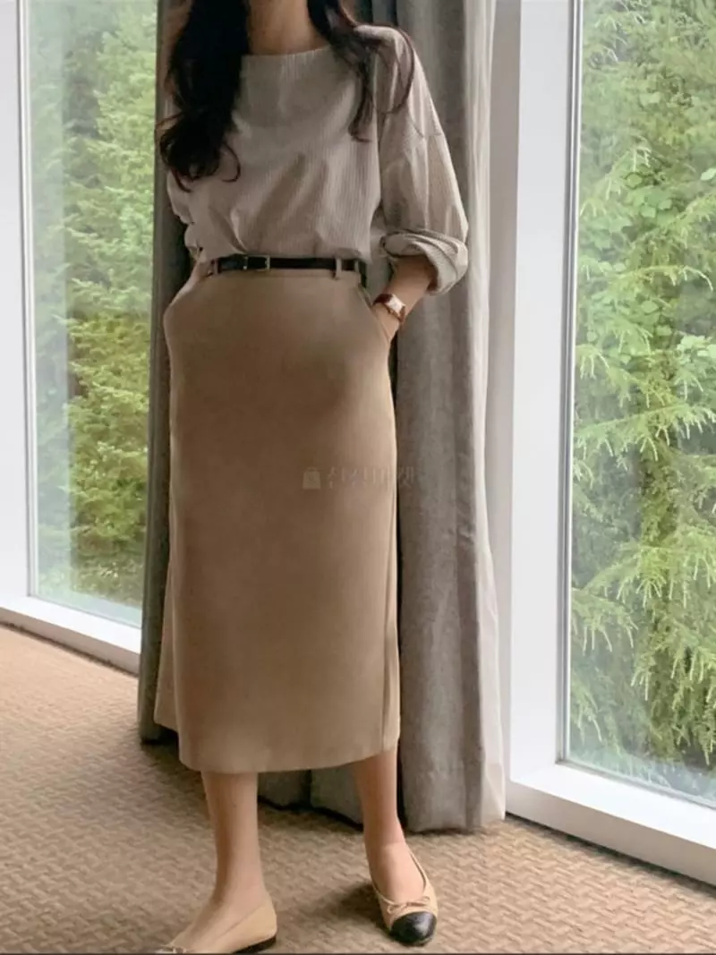 Atthismoment - Korean Women Fashion - #momslook - Berry Belt Skirt - 5