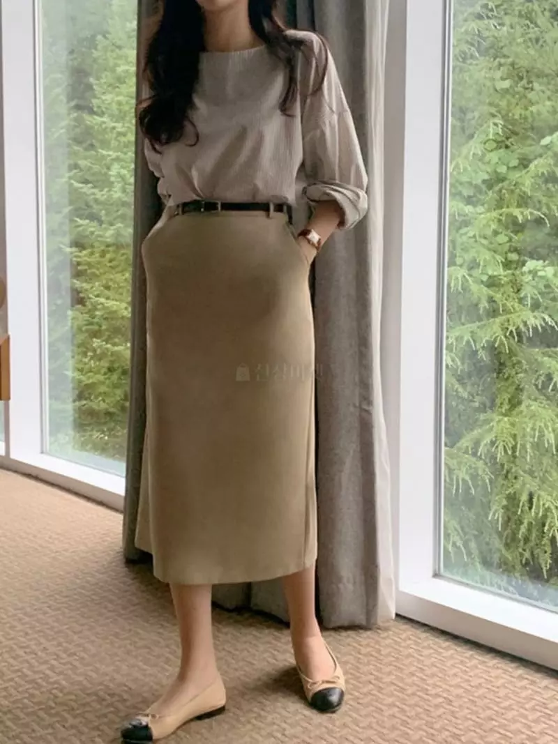 Atthismoment - Korean Women Fashion - #momslook - Berry Belt Skirt - 6