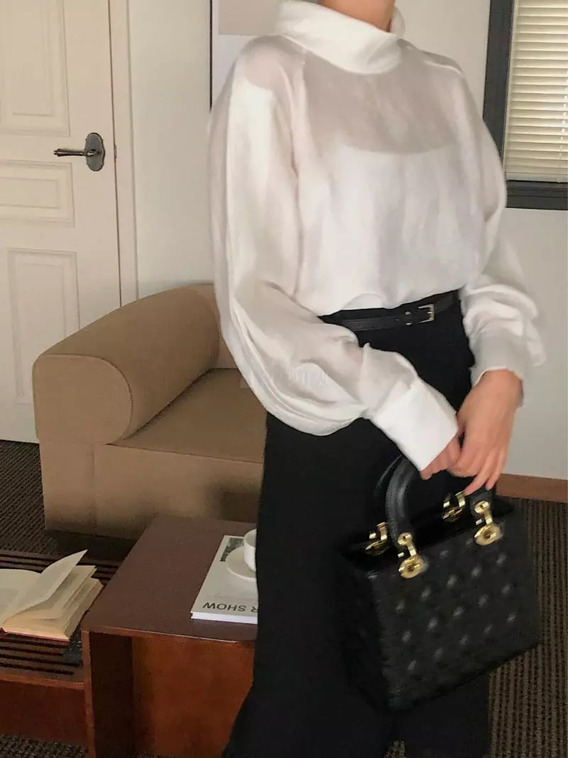 Atthismoment - Korean Women Fashion - #thatsdarling - High Neck Blouse - 2