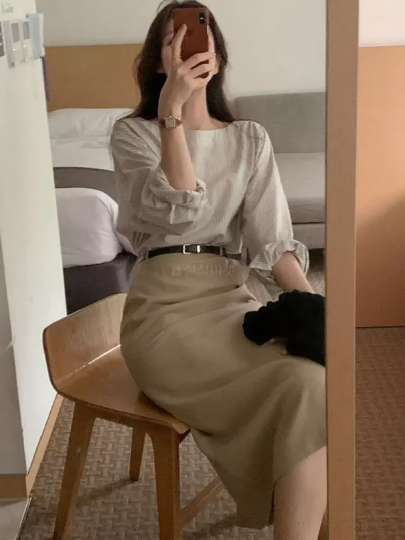 Atthismoment - Korean Women Fashion - #vintagekidsstyle - Berry Belt Skirt - 9