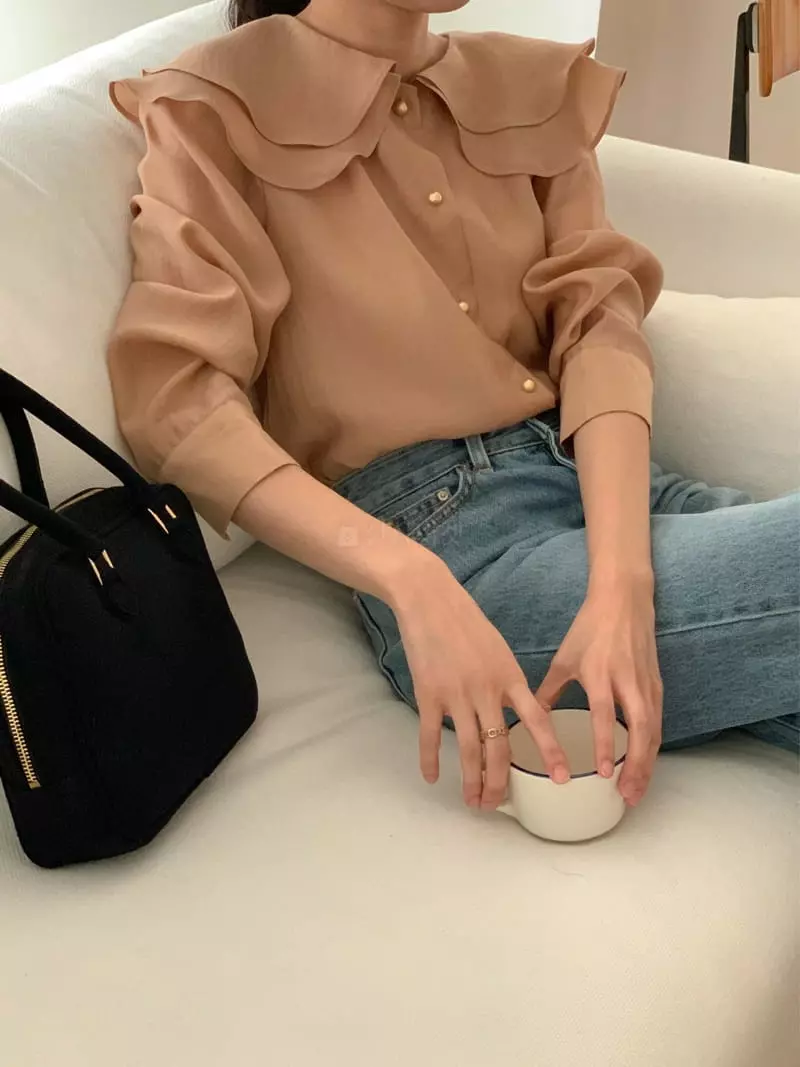 Atthismoment - Korean Women Fashion - #womensfashion - Two Collar Blouse - 6