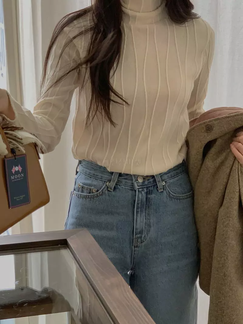 Atthismoment - Korean Women Fashion - #womensfashion - Wave Turtleneck Tee