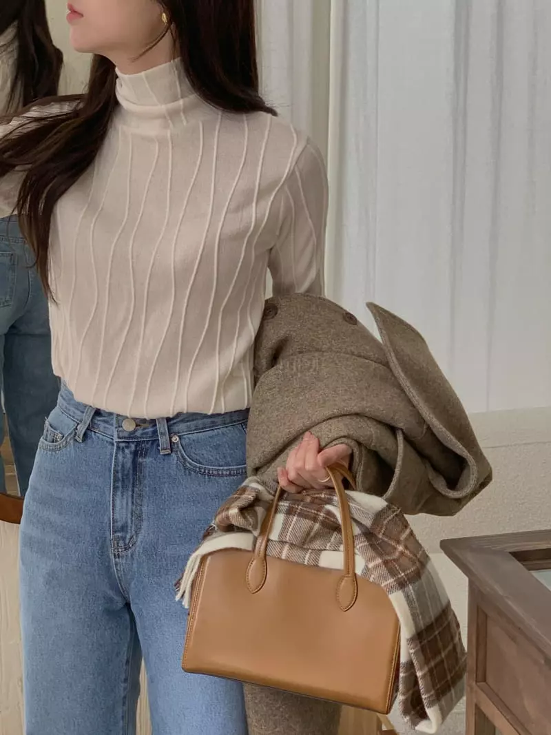 Atthismoment - Korean Women Fashion - #womensfashion - Wave Turtleneck Tee - 5